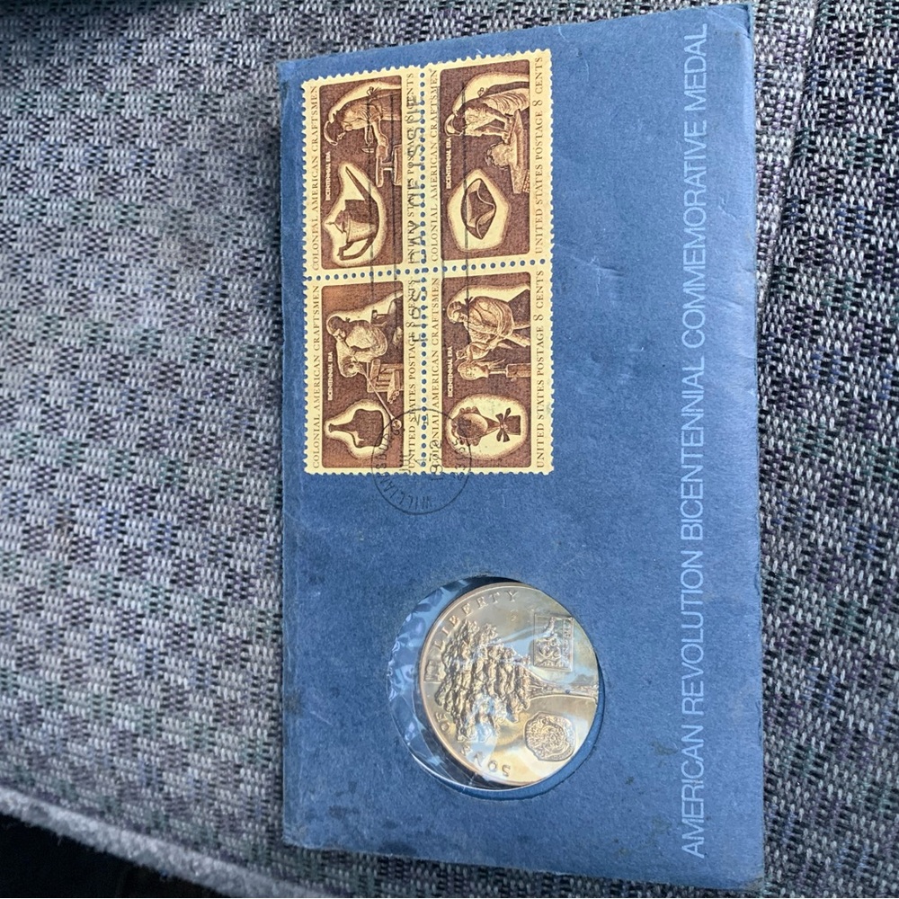 1972 Usa Bicentennial First Day Cover Commemorative Medal And Stamps